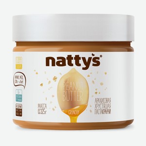 Паста арахисовая с кусочками арахиса и мёдом Nattys®, 0,325 кг