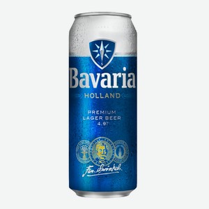 Пиво Бавария Премиум Светлое Фильтр. 4,9% 0,45