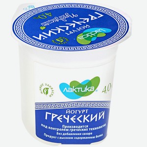 Йогурт Греческий 4% Lactica, 0,12 кг