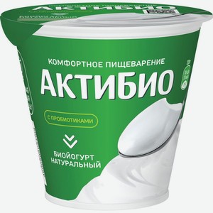 Биойогурт обогащенный <АктиБио> натуральный ж3.5% 220г пл/ст Россия