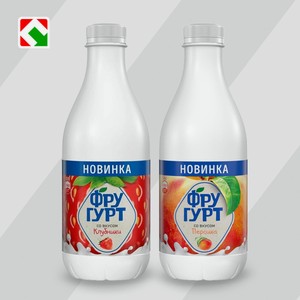 Напиток кисломолочный  ФРУГУРТ ,1.5%, 950г - клубника - персик