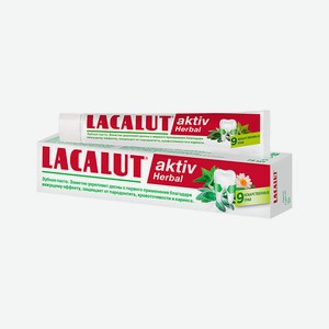 Зубная паста LACALUT Aktiv herbal, при воспалении десен, 75 мл