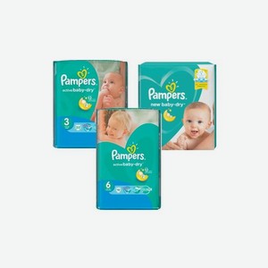 Подгузники Pampers Active Baby-Dry в асс-те, 16-27 шт