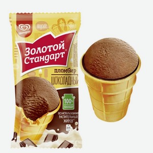 Золотой Стандарт Мороженое Пломбир Шоколадный Стаканчик 90г