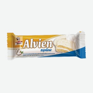 Печенье ALVIEN с зефиром в белом шоколаде и кокосовой стружке 50гр Альдива