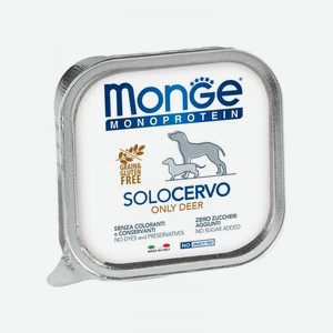 Влажный корм для собак Monge Dog Monoprotein Solo паштет из оленины, 150 г