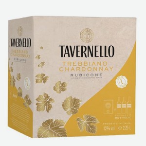 Вино Тавернелло Треббьяно Шардоне белое, полусухое, 2,25л, 12%