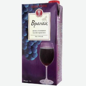 Вино столовое Винеа Вранец красное сухое 1л 11%