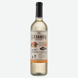 Вино Steakwine CHARDONNAY белое полусухое Аргентина, 0,75 л