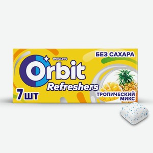 Жевательная резинка Orbit Refreshers освежающие кубики тропический вкус, без сахара 16г