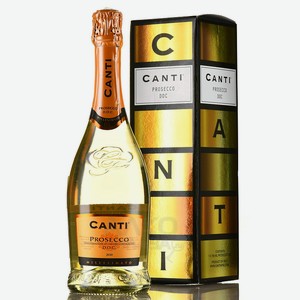Вино CANTI Prosecco 11% белое сухое игристое 2020г в подарочной упаковке 0.75л. Италия, Венето