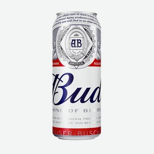 Пиво светлое Bud 5% 0.45л жестяная банка Россия