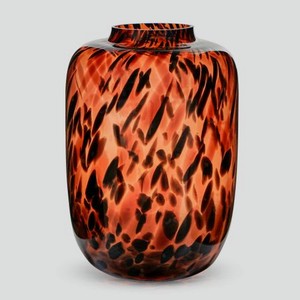 Ваза Hakbijl glass tiger big д29х42 см янтарно-чёрная