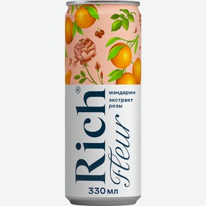 Напиток сокосодержащий газированный виноград-лимон-роза Rich Fleur 0.33л
