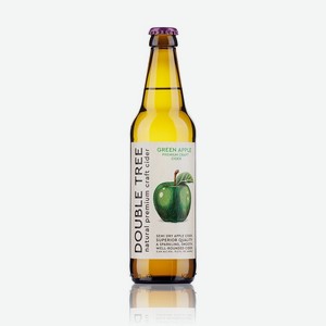 Сидр Double Tree Зелёное Яблоко газированный полусухой 5.6% 0,45л стеклянная бутылка