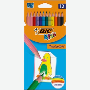 Цветные карандаши BIC Kids Tropicolors, 12 цветов Франция