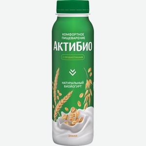 Йогурт питьевой Актибио злаки 1.6%, 260г Россия