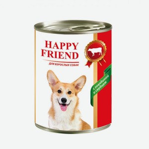 Влажный корм для собак Happy Friend с говядиной и сердцем 410 г
