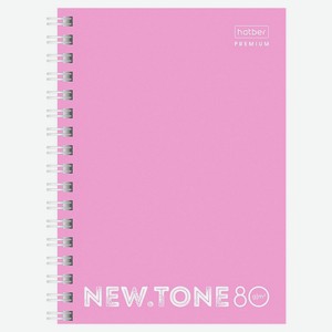 Записная книжка Hatber Premium Newtone Pastel Пион в клетку на гребне А6 80 листов
