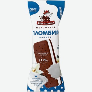 Мороженое ванильный пломбир Пестравка в шоколадном печенье Купинское мороженое ООО м/у, 76 г