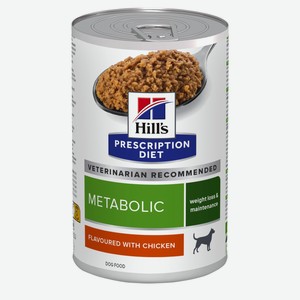 Hill s вет.консервы prescription Diet Metabolic, влажный диетический корм для собак для снижения и контроля веса, с курицей (370 г)