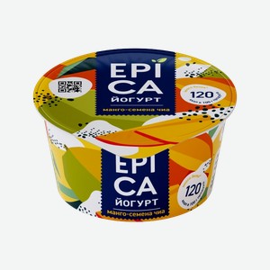 Йогурт Epica с манго и семенами чиа 5,0%, 0,13 кг