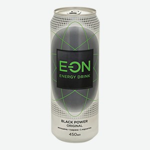 Энергетический напиток E-on Black Power газированный 0,45 л