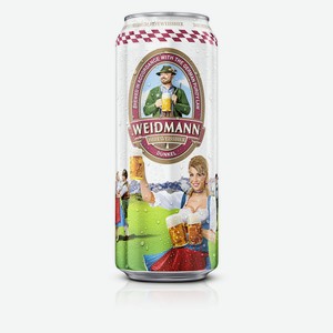 Пиво Weidmann Hefeweissbier Dunkel темное нефильтрованное 5% 0.5л ж/б Германия