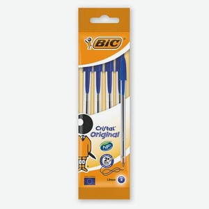 Ручка BIC Кристал, средняя линия, синяя 4 шт