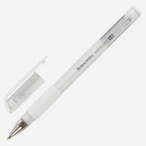 Ручка гелевая BRAUBERG белая 1,0 мм, 1 шт