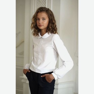 Блузка для девочки с длинным рукавом MattieL  р.152 ц.Белый арт.D006-136