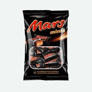 Батончик Mars Minis шоколадный с нугой и карамелью, 182г