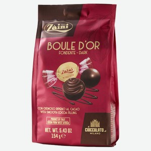 Пралине Zaini Boule D or из молочного шоколада с начинкой из темного шоколада, 154 г