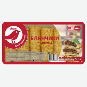 Блинчики АШАН Красная птица с мясом, 500 г