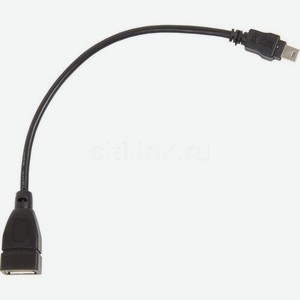 Кабель mini USB (m) - USB (f), 0.2м, 0.8A, черный