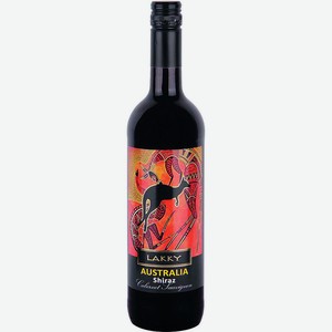 Вино Лакки Шираз красное полусухое 12.5% 0.75л Юго-Восточная Австралия
