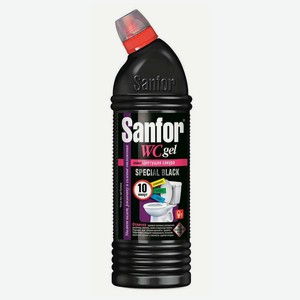 SANFOR Универсальный чистящий гель для ванной и туалета санфор WC gel spesial black, 750 мл