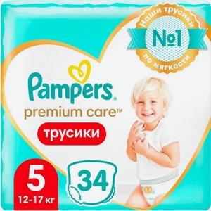 Подгузники-трусики Pampers Premium Care Pants №5 12-17кг 34шт