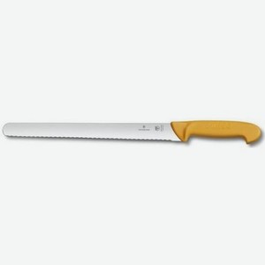 Нож кухонный Victorinox Swibo, универсальный, 350мм, заточка серрейтор, стальной, оранжевый [5.8443.35]