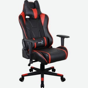 Кресло игровое Aerocool AC220 AIR-BR, на колесиках, ПВХ/полиуретан, черный/красный/красный