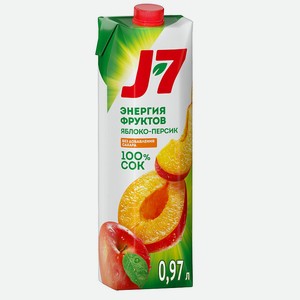 Сок J7 Яблоко-Персик 0.97л