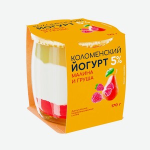 Йогурт малина-груша 5,0% 0,17 кг Коломенский