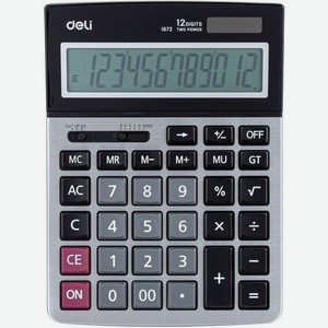 Калькулятор Deli E1672, 12-разрядный, серебристый