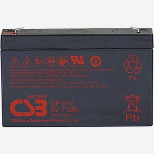 Аккумуляторная батарея для ИБП CSB GP672 6В, 7.2Ач
