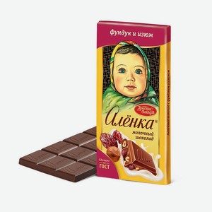 Шоколад с фунд. и изюмом 0,09 кг Аленка