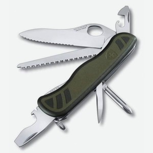 Складной нож Victorinox Military, функций: 10, 111мм, зеленый / черный, коробка картонная [0.8461.mwch]