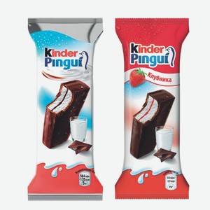 Пирожное «Kinder Pingui»: клубника, шоколад; 30 г