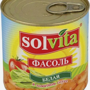 Фасоль Solvita белая в томатном соусе 360г
