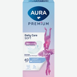 Прокладки ежедневные AURA Premium Light ультратонкие, 40шт