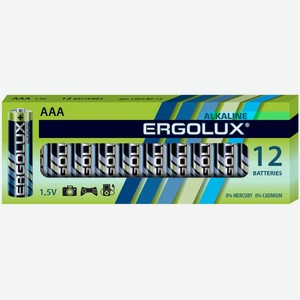 Батарейка ААА Ergolux (LR6 Alkaline BP 12) упак 12 штук